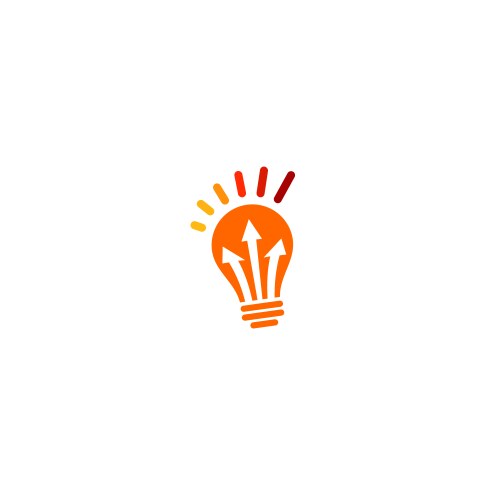 lightbulb arrow idea logo vector