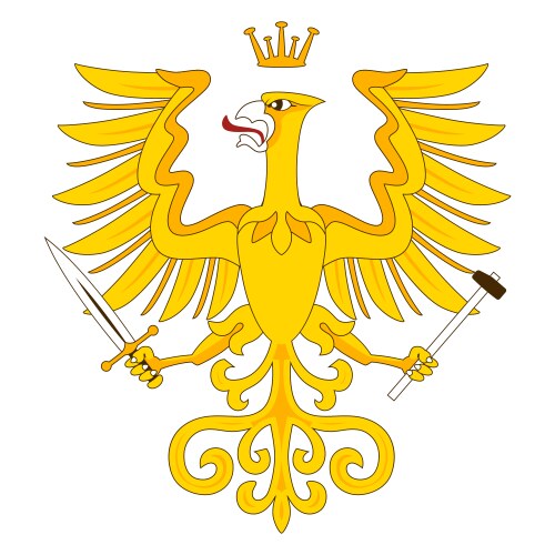 Doubleheaded heraldic eagle with crown Royalty Free Vector