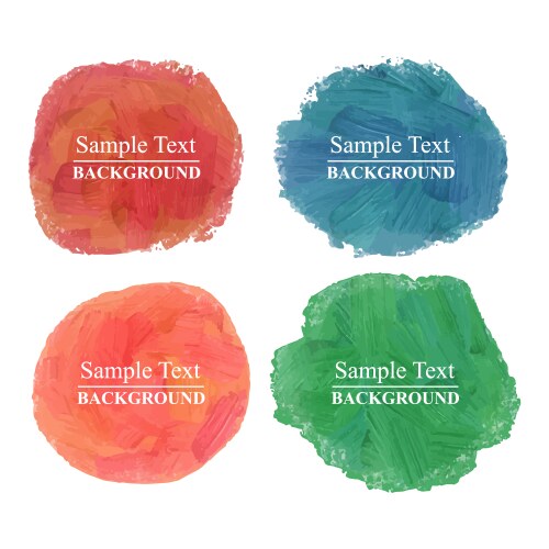 set of brush stroke painted watercolor abstract vector