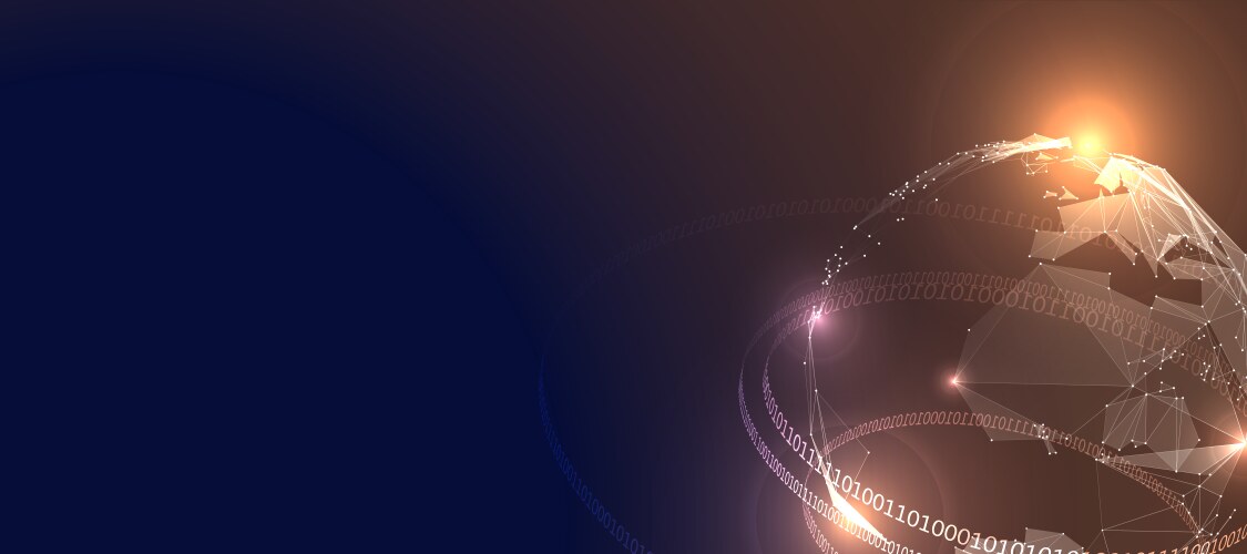 Abstract low poly earth with binary digits vector image