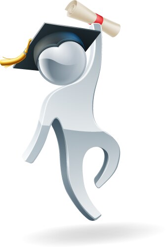 Happy jumping graduate person Vector Image