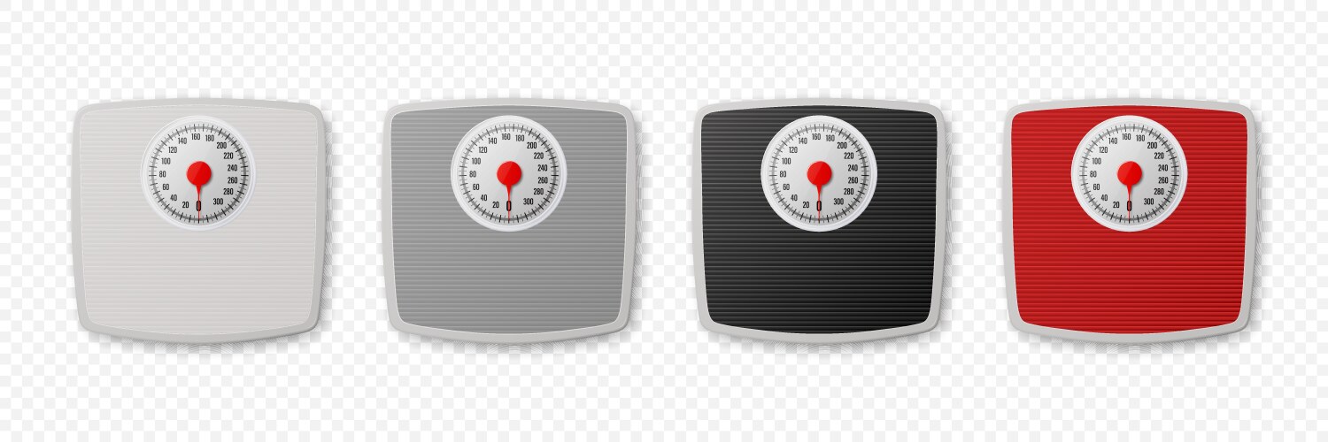 3d realistic bathroom scales body vector