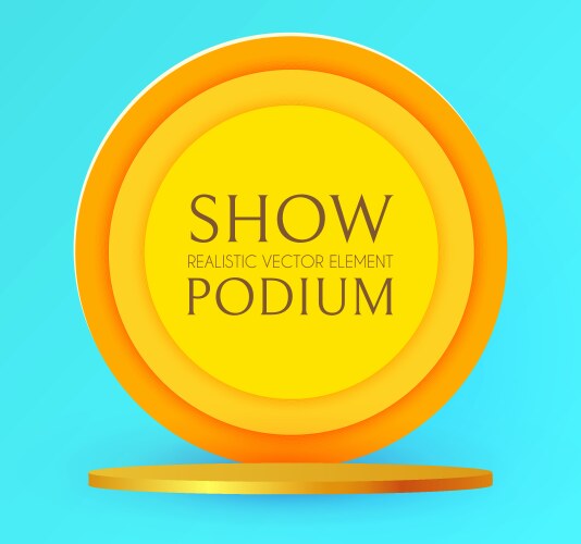 3d realistic circle posium empty stage showcase vector image