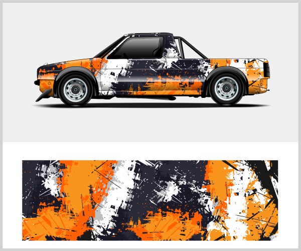 Racing Car Wrap - Sporty Stripes Vector Image