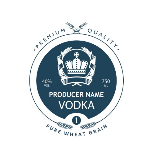Template vodka label Vector Image