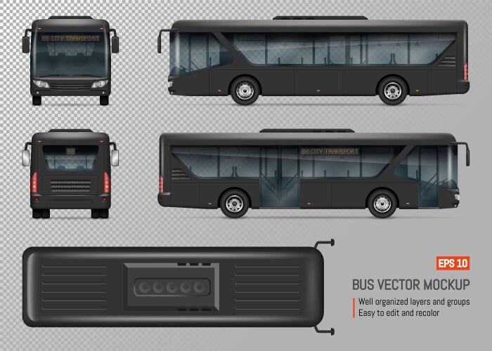 Travel bus template Royalty Free Vector Image - VectorStock