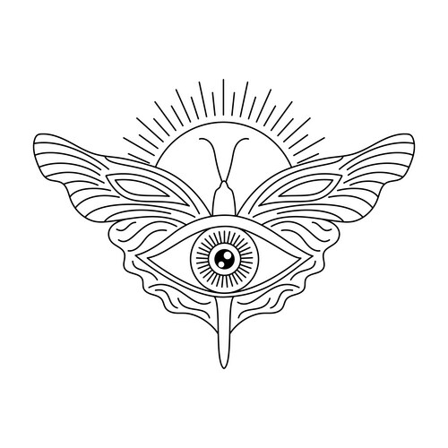 All seeing eye and butterfly Vector Image