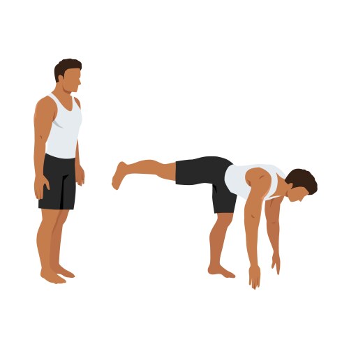 Man doing dumbbell goodmorning exercise Royalty Free Vector