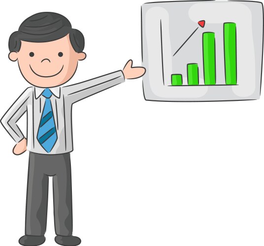Man Explaining Presentation with Chart vector image