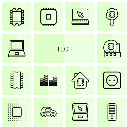 Tech icons (36848348) – Free Vector | VectorStock