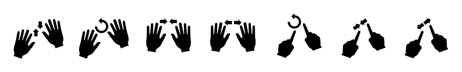 Hand gesture icons set for app user interface vector image