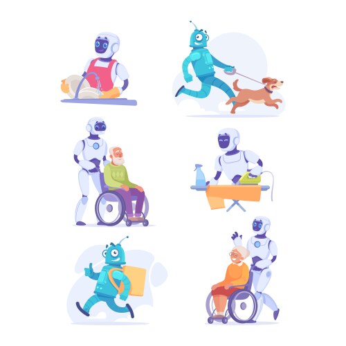 Robot character as smart android assistant machine vector image