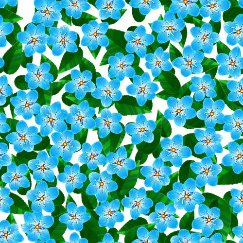 Blue cherry blossom seamless pattern Vector Image