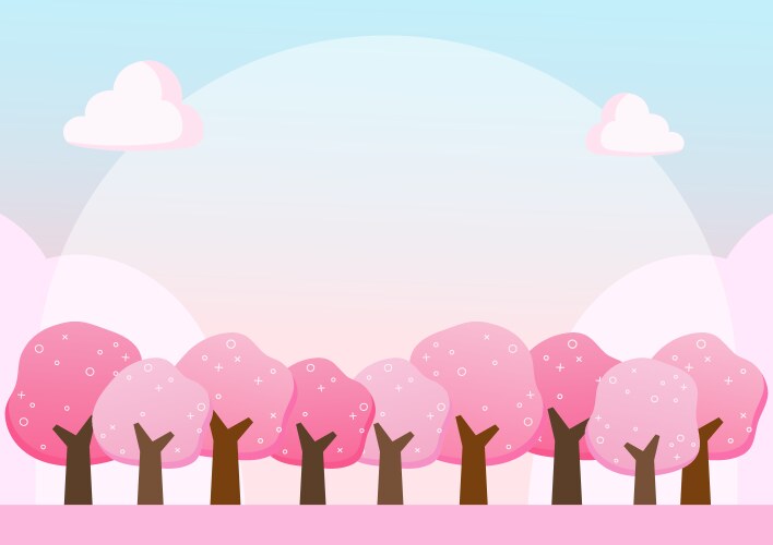 Spring pink forest background 1 Royalty Free Vector Image