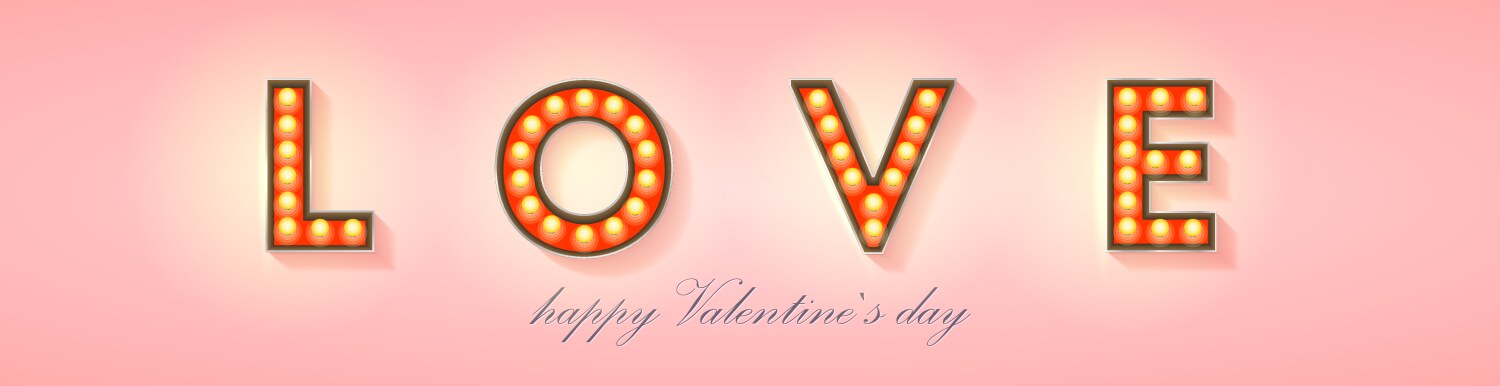 Word love on pink background design creative vector image