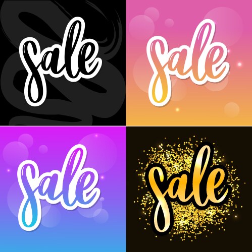 black letters sale hand sketched lettering vector image