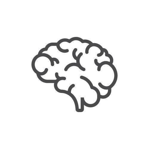 Brain outline style icon Royalty Free Vector Image