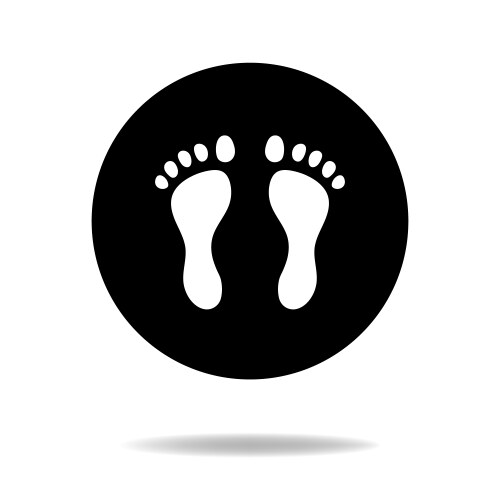 Human feet black and white flat icon vector image