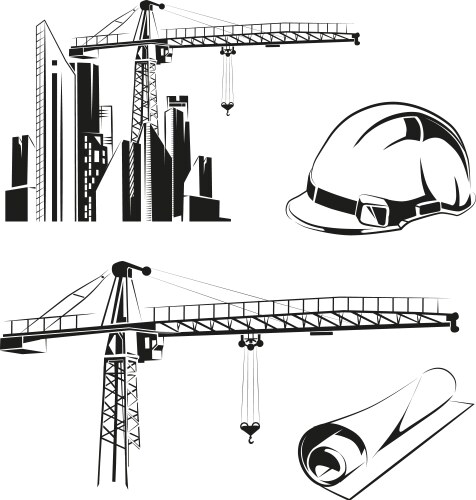 Crane construction Royalty Free Vector Image - VectorStock
