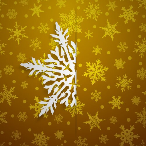 Christmas background with big snowflake vector image