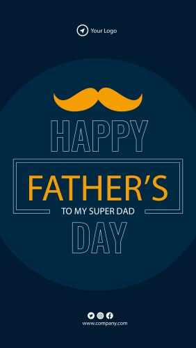 Happy fathers day portrait template design Vector Image