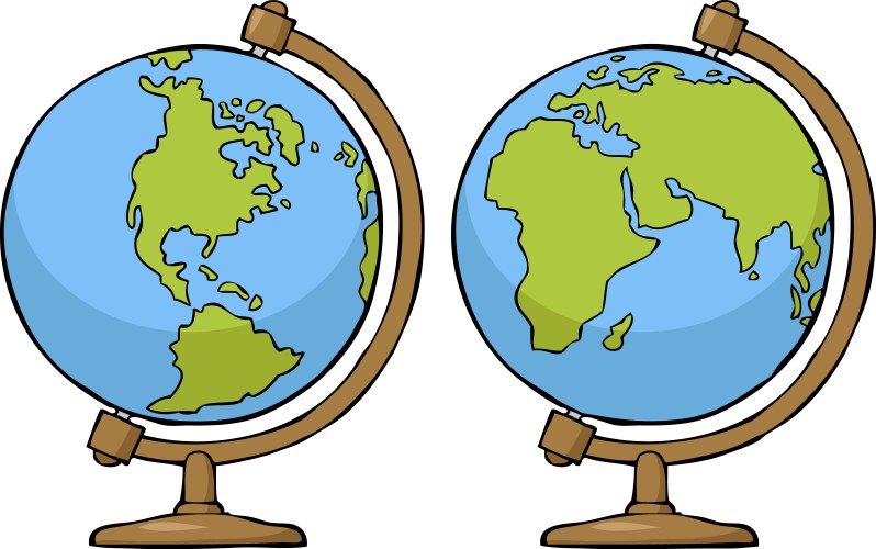 Two globe vector image