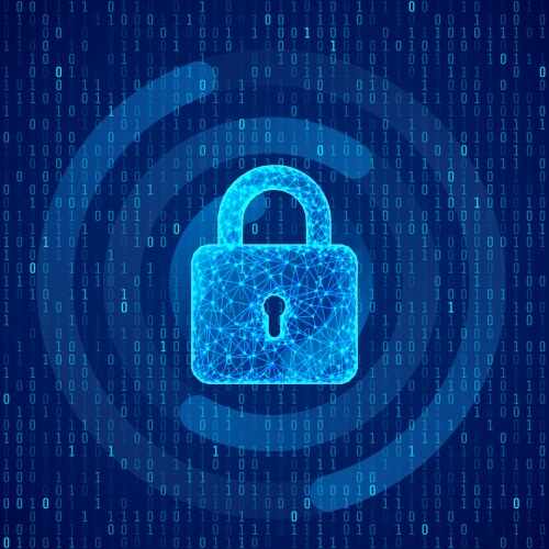 Digital Lock - Binary Code vector image