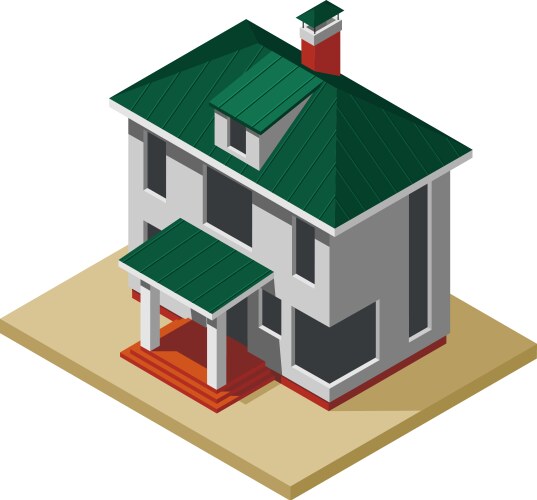 Destroyed house icon in cartoon style Royalty Free Vector