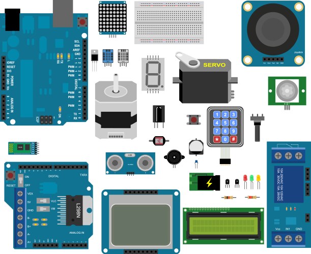 Arduino electronic elements vector image