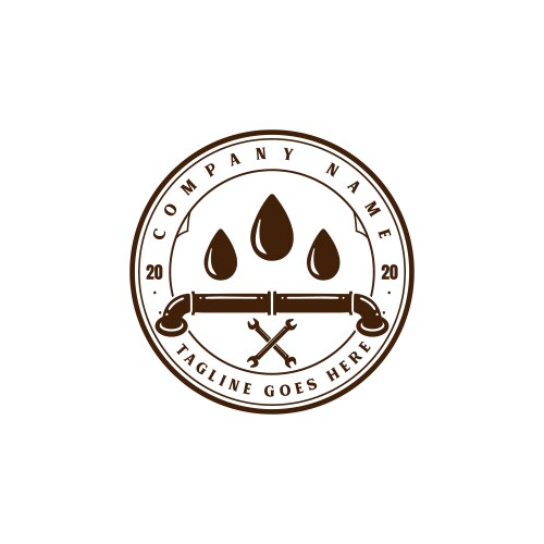 Retro Plumbing Pipe Logo Vector Image