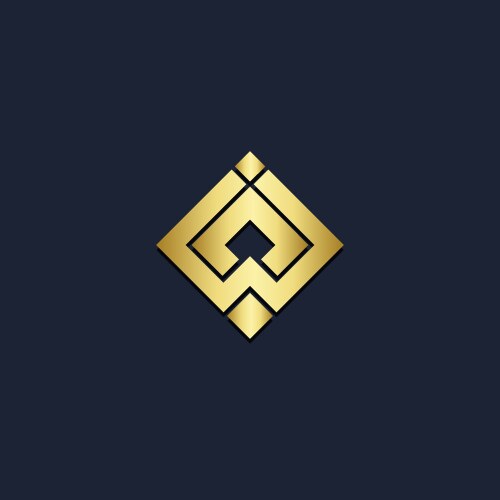 square shape abstract company gold logo vector