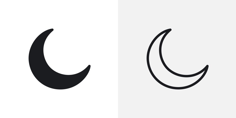 Cloud moon icon set night time nighttime Vector Image