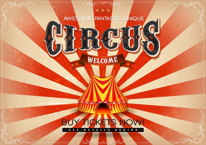 Vintage Circus Poster Vector Image