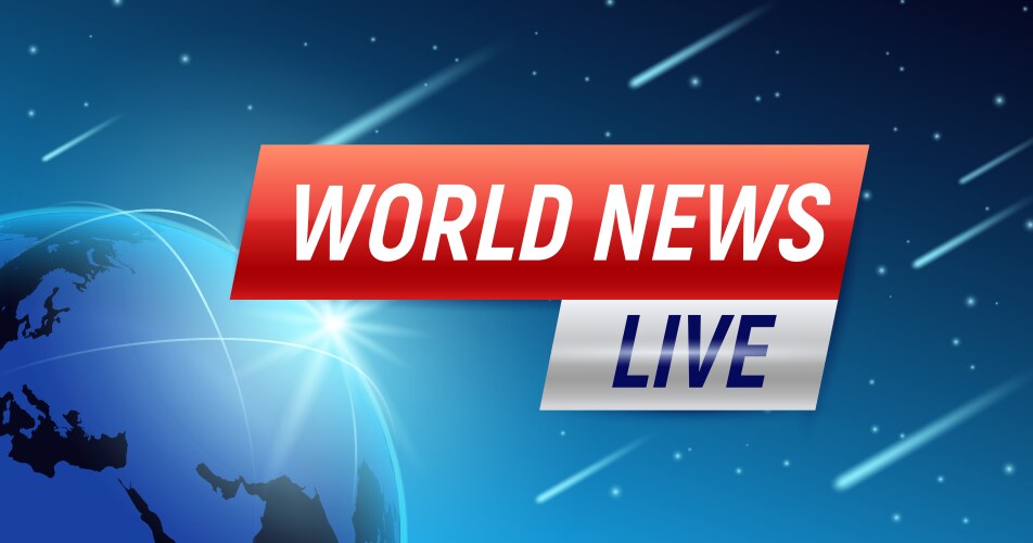 World news live background vector image