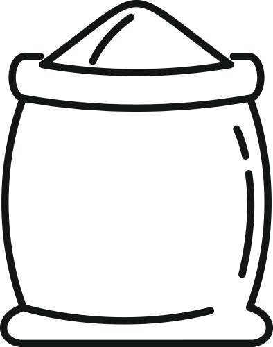 Open flour sack icon outline style Vector Image
