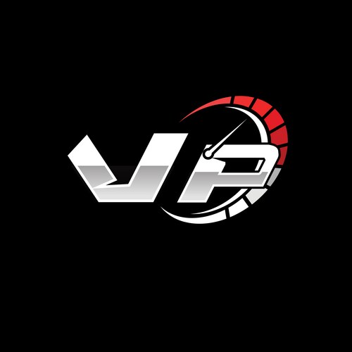 Vp logo letter speed meter racing style Vector Image