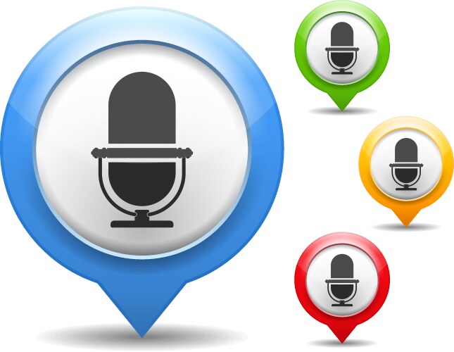 Blue microphone icon Royalty Free Vector Image