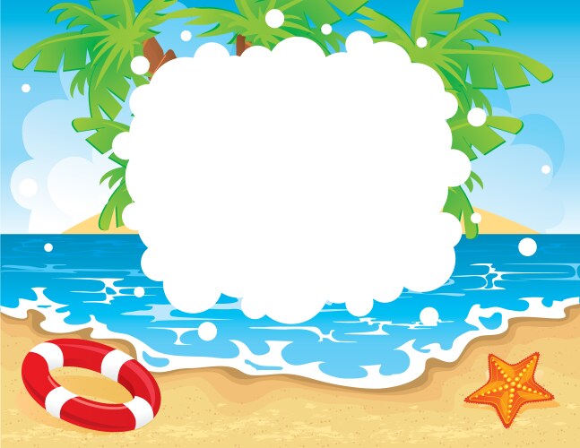 Background sea beach palms Royalty Free Vector Image