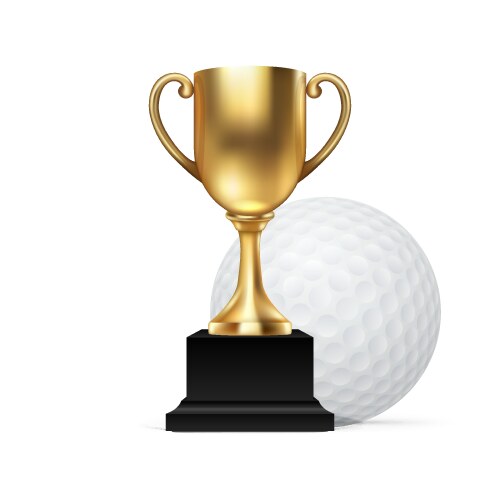 realistic 3d blank golden champion cup icon vector image