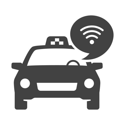 Monochrome free wifi in taxi icon vector image