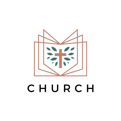 Church Cross Book Logo vector image