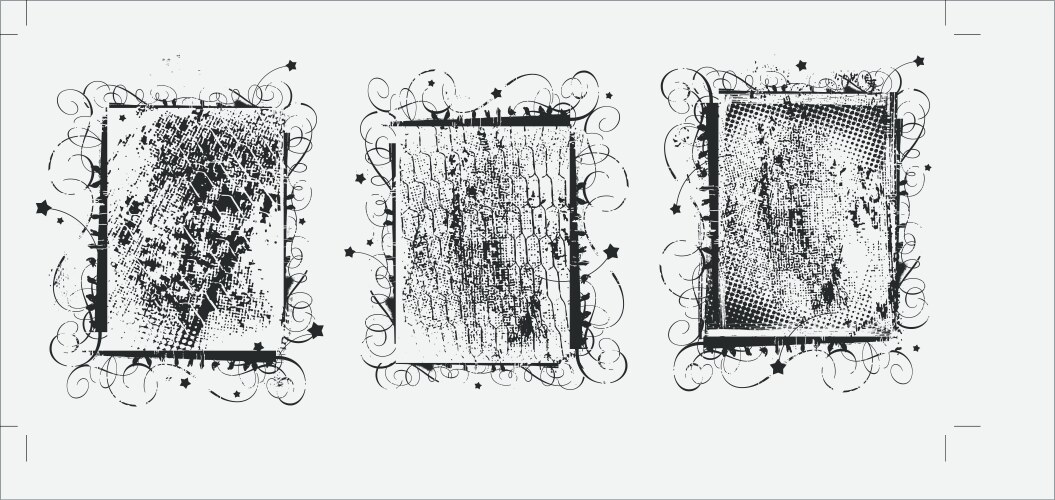 Grunge Rectangular Frames Vintage Collection Vector Image