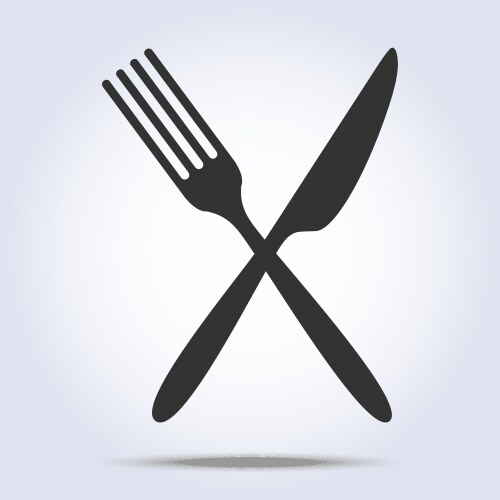 Black knife spoon and fork Royalty Free Vector Image