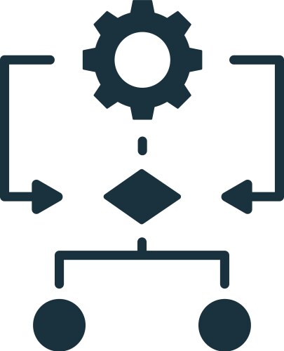 Algorithm managing process with automated system vector image