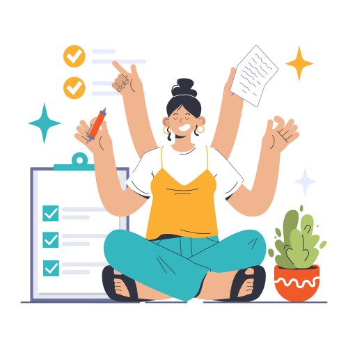 Task management concept flat vector image