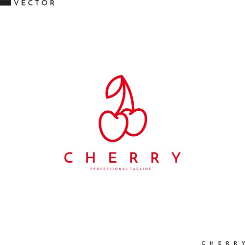 Cherry logo line art vector image