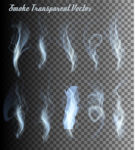 Transparent set of smoke Royalty Free Vector Image