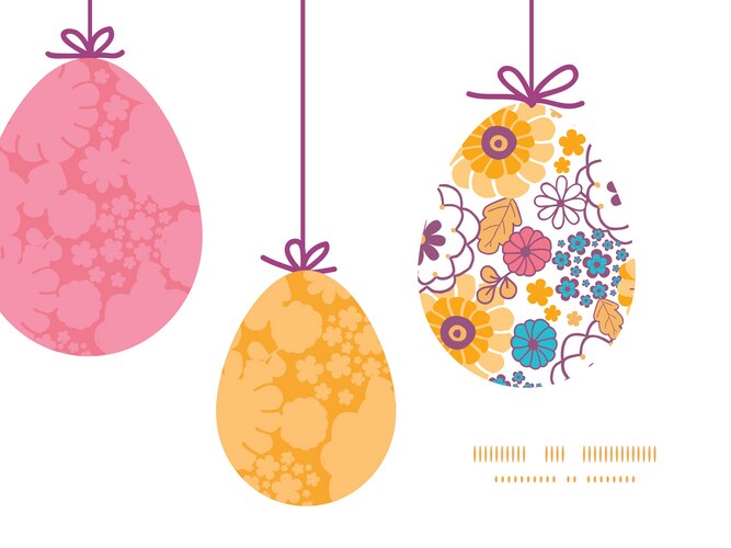 Colorful oriental flowers hanging easter Vector Image