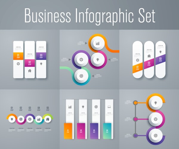 set with infographics vector image