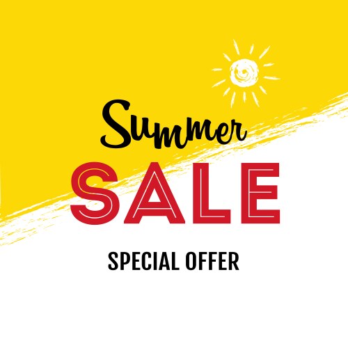 summer sale special offer banner vector image vector image